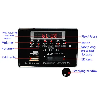 Tenghong DTS Lossless Bluetooth, MP3 Odbor 5 Audio Dekodiranje Modul FM Radio, WAV, WMA, FLAC APE MTV HD Video Predvajalnik DIY