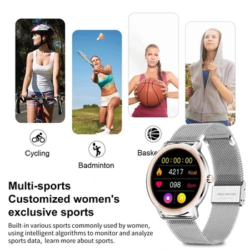 LIGE2020 Nove Ženske Pametno Gledati Ženske Fiziološke Srčni utrip, Krvni Tlak Monitor Za Android IOS Nepremočljiva Smartwatch Darilo