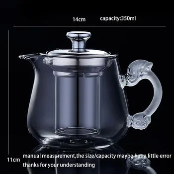 350 ml Ustvarjalne Stekleni Filter Čajnik Kitajski Kung Fu Čaj Nastavite Drinkware / Cvet Čaj Pot, Sok, Kavo, Mleko grelnik vode Dekoracijo Obrti