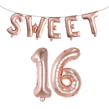 7pcs Sweet 16 18 20Party Dekoracije, baloni Dobave Šestnajst Rojstni Okraski 16 Let, Rojstni dan Številko Folija Baloni