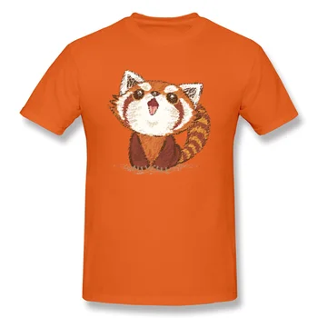 Kawaii Majica s kratkimi rokavi Moški Lep Tshirt Rdeči Panda Vesel Faddish Vrhovi Tees Mati Dan Bombaža T-srajce za Moške Slim Primerna Obleka Black