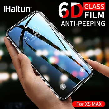IHaitun 6D Anti-Peeping Stekla Za iPhone 11 12 Max Pro XS MAX 10 Screen Protector Ukrivljen, Kaljeno Steklo Primeru Telefon Zasebnosti 11 12