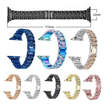 Iz nerjavečega Jekla, Trak Za Apple Watch Band 38 mm 42mm 44 mm 40 mm Diamantni Prstan Kovinski Ms Zapestnica Za Iwatch Serije 6 SE 5 4 3 2 1