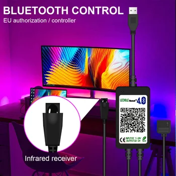 RGB Luči Trakovi LED 1/2/3m Bluetooth 5v SMD 5050 Ozadja PC USB TV Nepremočljiva Prilagodljiv Diode Krmilnik Traku Trak Trakovi