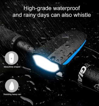 Izposoja Žarometi Z Bell USB Polnilne Kolesarjenje Rog Svetilka Luč Kolo Bell vodoodporna LED Smerniki Kolesarske Opreme