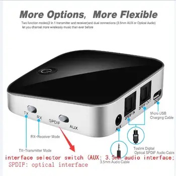Ostart Bluetooth Oddajnik Bluetooth Sprejemnik Brezžična Zvočna kartica z Optični SPDIF + 3,5 mm Stereo Kabel