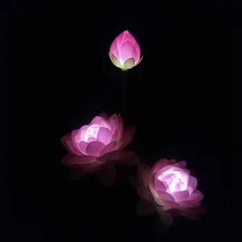 Solarna LED lotosov Cvet, Barva Svetlobe Varčevanja z Energijo, Vrtne Svetilke Prostem Vrt Pot Dvorišče Dekoracijo 3LED Cvet Stranka, Lučka