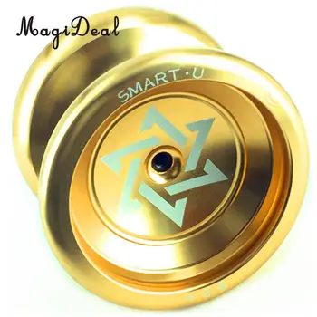 MagiDeal 1Set Kul Aluminija Strokovno Kitajski YoYo Žogo Nosijo Niz Trik Zlitine za Otroke, Odrasle Darilo Igrača Zlato