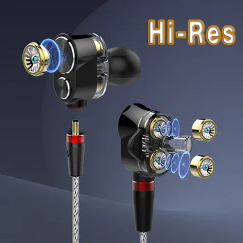 Hi-Res Slušalke-line mic Trojno voznik Visoko-Resolation Sutdio zaslon slušalke Snemljiv Koaksialni kabel, slušalke 2020