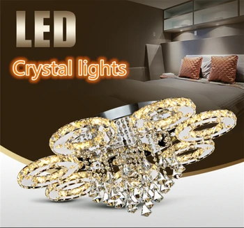 Crystal LED Stropni Lestenec Svetlobe Krog Atmosferski Kristalna Svetilka za Kuhinjo Luči Visi Dnevna Soba, Spalnica 108w 97w 56w