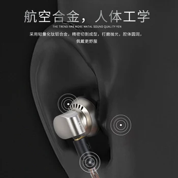 Yincrow RW-1000 3.5 mm Vodilnih Slušalka HIFI Kovin, CNC Slušalke 15 mm Dinamično BK MX980 PK2 EBX ST-10 RW1000 Snemljiv MMCX Kabel