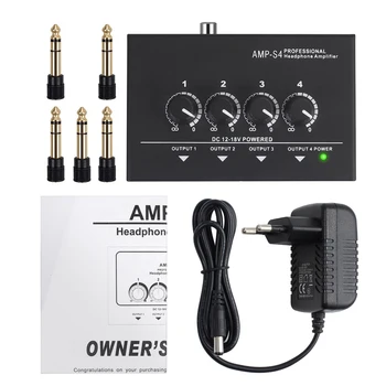 Neoteck 4-Kanalni Prenosni Stereo Slušalke Ojačevalnik - Strokovno Multi Channel Mini Slušalke Splitter Amp Uravnoteženo TRS Amp