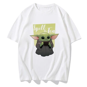 Moda Mandalorian Unisex T-shirt Modi Letnik Kul Baby Yoda Oblačila Kratek Rokav T shirt Svoboden Harajuku Tshirt Dropship