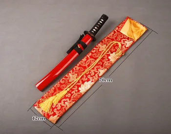 Nežno in Elegantno Rdeče Svile Vrečko za Japonski Samuraji Meč Tanto Lepo Meč Vgradnjo Odlično Zbirka ali Darilo QDX1