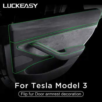 LUCKEASY Avto Flip krzno Vrata armrest zaščitnih Za Tesla model 3 2017-2021 Zaščitna Vrata Varstvo Film Nalepke.