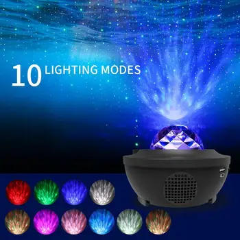 LED Galaxy Night Light Star Projektor Spalnica Dekor Predvajalnik Glasbe Bluetooth USB Glasovni Nadzor LED Nočna Lučka Za Otroke