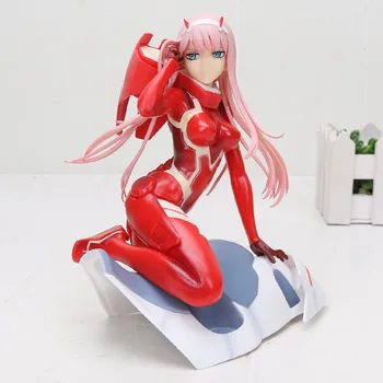 15 cm Anime Slika Draga v FRANXX Slika Nič Dveh 02 Rdeče/Bela Oblačila Dekleta PVC figuric-Igrač Zbirateljske Model