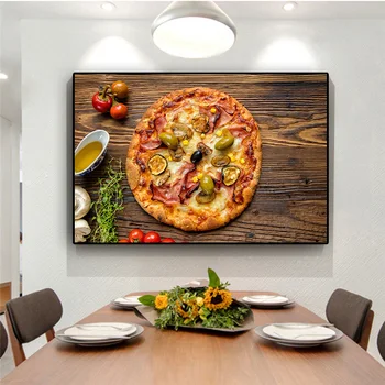 Pizza Kuhanje Zelenjave Supplie Kuhinja Platno Slikarstvo Cuadros Plakatov in Fotografij Restavracija Wall Art Hrane, Slike dnevne Sobe
