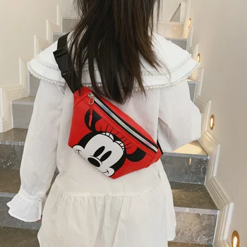 Disney otroci in modnih pasu vrečko fant dekle srčkan risanka v vrtcu torba kovanec torbici divja princesa prsih vrečko mickey vrečko