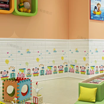 Risanka vzorec ozadje samolepilne 3d pene stenske nalepke vrtec steno krilo otroci soba pene vlage, plesni nalepke