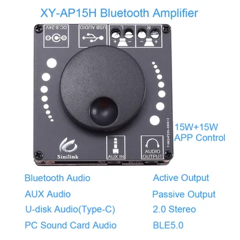 Brezžične Bluetooth Stereo Audio Modul APP Krmilnik BLE5.0 20 W+20 W USB/AUX Digitalni Ojačevalnik Modul