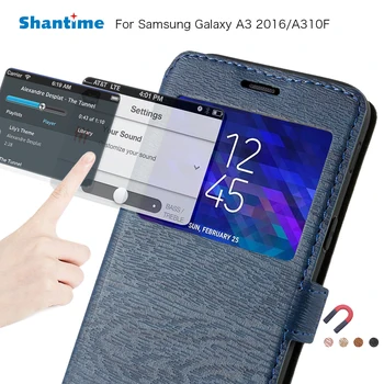 Pu Usnjena Torbica Za Samsung Galaxy A3 2016 Flip Primeru Za Samsung Galaxy A5 2017 View Window Knjige V Primeru Mehke Silikonske Zadnji Pokrovček