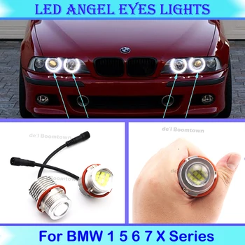 120W LED Angel Eyes Žarnice Za BMW 1 5 X 6 7 Serija X3 E83 E53 X5 E39 E64 E65 E66 E60 E61 E63 Avto Marker Žarometi, Svetilke