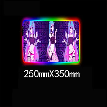 Moneko Anime Igre Mouse Pad RGB Mini Laptop Tipkovnici Pad Zaklepanje Dsek Mat, LED Barva Svetlobe Mouse Pad XXL Igralec Igralni Pripomočki