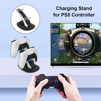 Dvojno Igro Krmilnik Polnjenja Stojalo za Sony PS5 Palčko Gamepad Namizni Polnilec Dock Moč Zibelka Postaja