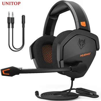 UNITOP NUBWO N16 3,5 mm Gaming Slušalke Glasbo, Slušalke Stereo Nad Uho Žične Slušalke Z Mikrofonom Za PC PS4 Skype Xbox Eno
