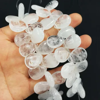 13x18mm Naravni beli kristalni kamen čar Vode Spustite Obliko Kroglice Za Nakit, Izdelava DIY Zapestnica Pribor 26pcs
