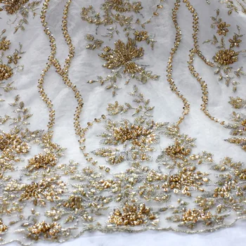 La Belleza zlato in druge 5 barv ročno težka beaded poročno obleko/večer/show obleko tkanine, čipke 47