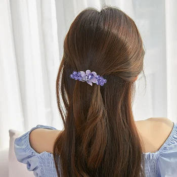 CHIMERA Stilsko Nosorogovo francoski Barrettes za Ženske Bling Kristalni Cvet sponke za Lase Objemka Hairgrips Modni Nakit
