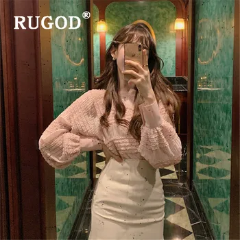 RUGOD novi korejski sladko krat rokavi ženske modni O vratu luč rokav šifon bluzo lady seksi, elegantna pregleden poletje vrhovi
