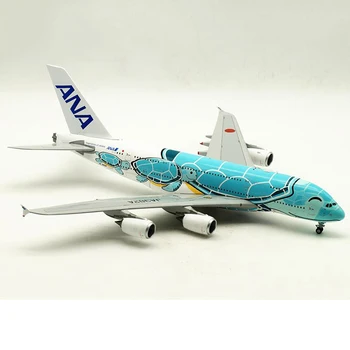 Letalo Model Igrača 1:200 A380 JA382A ANA Zelena Želva airlines, Air way M osnovno podvozje, diecast zlitine letalo letalo model igrača