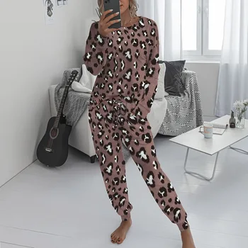 2020 Jeseni, Pozimi Loungewear Ženske Pyjama Nastavite Tie-dye Domov Nositi Salon Nastavite Homewear Ženske Dolg Rokav Salon Obrabe Sleepwear