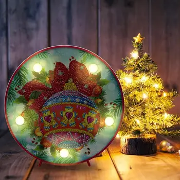 5D DIY Diamond Slikarstvo Lučka LED Božično Dekoracijo Za Dom Božiček Božič Srečno Novo Leto Dekoracijo Doma Dekor