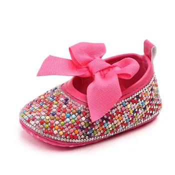 Diamond baby čevlji Dekleta Princesa Mary Jane čevlji DIY Kristalno Pearl baby čevlji z Mehko Soled Anti-Slip Lok Obutev, Čevelj