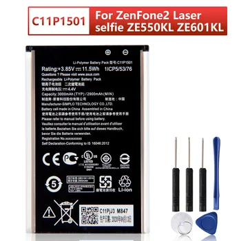 Originalne Nadomestne Baterije C11P1501 Za Asus ZenFone2 Laser selfie ZE550KL ZE601KL Z00LD Z011D ZD551KL Z011D D551KL Z00UD