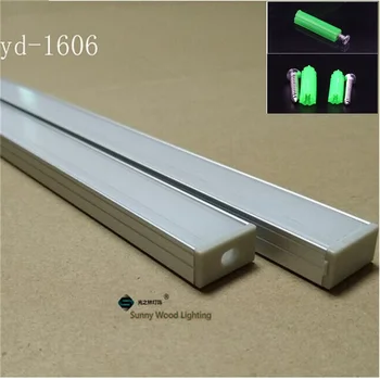 5-30pcs/veliko 1meter aluminijast profil za 5050 dvakrat zapored led trakovi iz aluminija, ki je osnova za led bar svetloba, 16 mm pcb s priborom