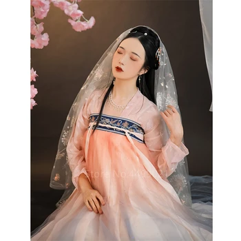Hanfu Ženske Obleke Kitajska Tradicionalna Oblačila Festival Obleko Ples Kostum Vezene Starih Ljudskih Stopnji Uspešnosti Dekle Set