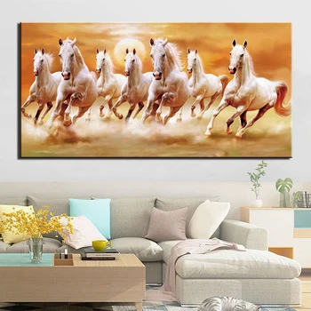 Tek Konja Slika HD Natisne Wall Art Dnevni Sobi Doma Dekor 1 Kos Živali Stenske Slike Platno, Tisk Slikarstvo