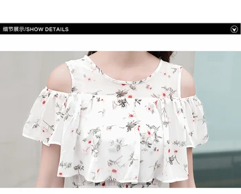Poletje Dekleta Cvetlični Šifon Obleke Najstniških 15 17 Let Beli Otroci Oblačila 2021 Novo Srčkan