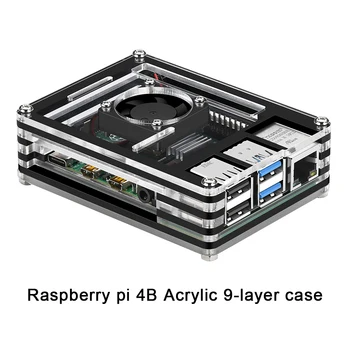 Raspberry pi 4 4 gb komplet Raspberry Pi 4 Model B PI 4B : Penzion+hladilnega telesa+Napajalnik+Primeru +ventilator +32GB SD+HDMI je združljiv+Gamepad