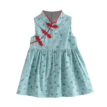 TELOTUNY Malčka Otroci Baby Dekleta brez Rokavov Cvetlični Cheongsam Stranka Kitajski Stil Oblačenja Obleke Pomlad Dekleta Chothes Za 6M-5Y