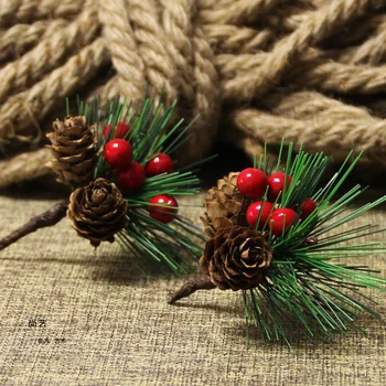 10PCS Borovih Iglic Mini Božično Drevo Darilo Polje Dekoracijo Sneg Borovih Iglic za Božični Okraski Umetne Rože