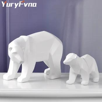 YuryFvna Medved Kiparstvo Geometrijske Smolo Polarni Medved, Ki Je Kip Moda Namizni Okras Sodobno Abstraktno Morju Medved Figurice