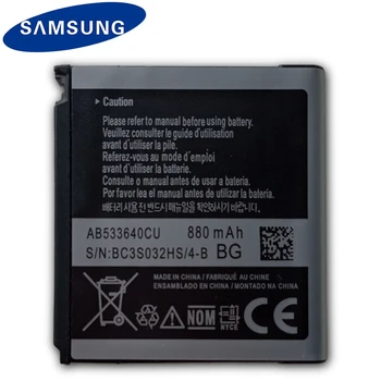 Originalni SAMSUNG Baterije AB533640CC AB533640CU Za Samsung S3600C GT-S3600i S6888 S3710 S3930C S3601 S3601C S5520 S569 880mAh