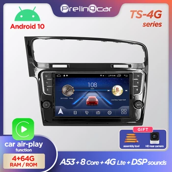 Prelingcar Android 10.0 ŠT DVD-2 Din avtoradio Večpredstavnostna Video Predvajalnik Navigacija GPS Za Volkswagen VW Golf 7-2016 DSP IP