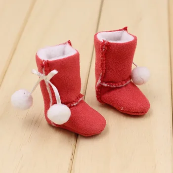 LEDENO DBS Blyth lutka Sneg škornji pisane roza rdeča rumena lok plišastih čevlji za 30 cm